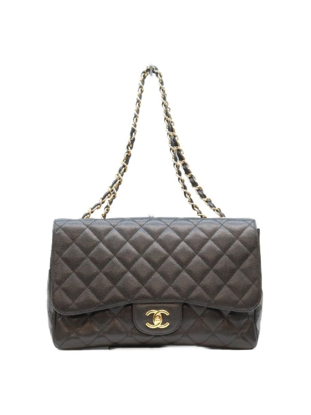 Chanel Black Caviar Single Maxi Quilted 30 Shoulder Bag